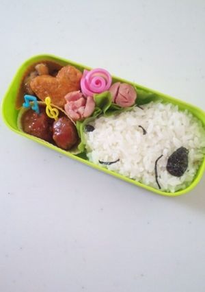 キャラ弁☆詰めるだけの簡単スヌーピー-レシピのメイン写真