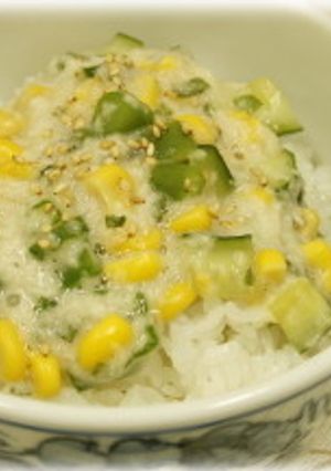 夏野菜でさっぱりとろろご飯-レシピのメイン写真