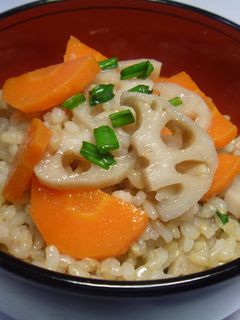 マクロビダイエット根菜類のちらし玄米寿司-レシピのメイン写真