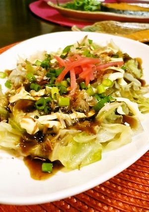 ☆蒸し焼きキャベツのお好み焼き風☆-レシピのメイン写真