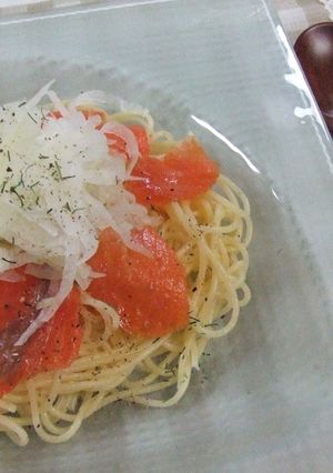 冷製パスタ　新玉ねぎの”サーモンパスタ”-レシピのメイン写真