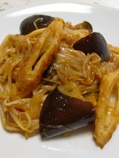 弁当にも!ナスもやしカレーケチャップ炒め-レシピのメイン写真