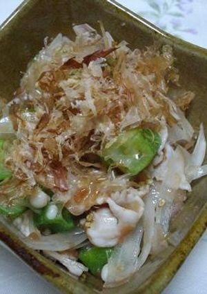 旨い!!新玉ねぎとオクラの梅ソース和え-レシピのメイン写真