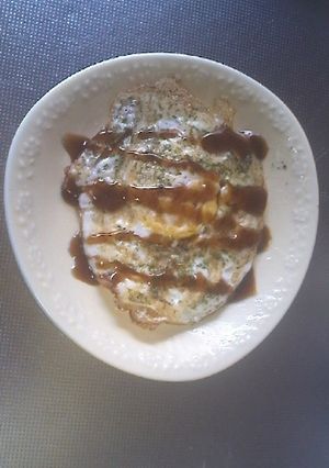 簡単！両面焼きの目玉焼き（あおのり）-レシピのメイン写真