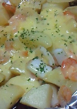 じゃがいもと冷凍シーフードのホイル焼き-レシピのメイン写真