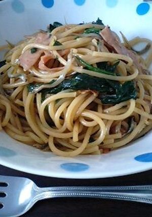 ほうれん草と小女子の和風パスタ-レシピのメイン写真
