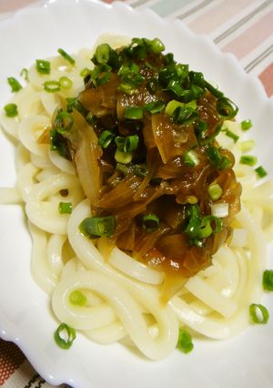 茹で上げうどん新たまねぎの和風梅だれ添え-レシピのメイン写真
