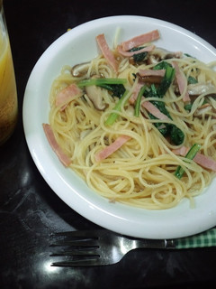 小松菜とベーコンと椎茸のスープパスタ☆-レシピのメイン写真