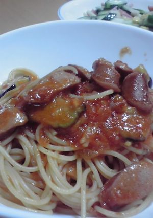 子どもにも♪茄子のトマトソースパスタ-レシピのメイン写真