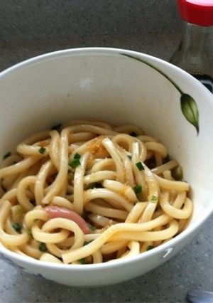 とびっこ塩辛卵ぶっかけうどん(温)-レシピのメイン写真