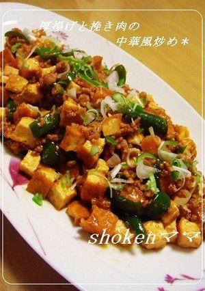 ご飯モリモリ♪厚揚げと挽き肉の中華風炒め-レシピのメイン写真