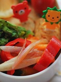 かぼちゃと赤ピーマンの焼き浸し 梅鰹風味-レシピのメイン写真