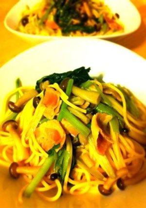 ベーコンと小松菜の和風パスタ-レシピのメイン写真