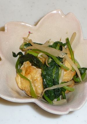 油揚げと小松菜のにんにく炒め-レシピのメイン写真
