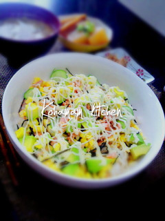 鮭フレークで☆鮭サラダちらし-レシピのメイン写真