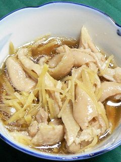 鶏皮の生姜めんつゆ煮-レシピのメイン写真