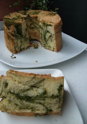 抹茶とお豆腐のマーブルシフォン-レシピのメイン写真