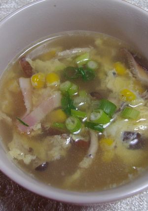 コーンときのこの卵スープ-レシピのメイン写真