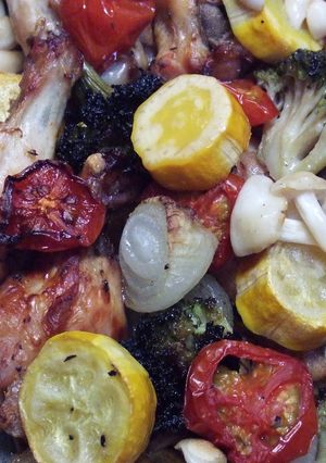 手羽元と夏野菜のオーブン焼き-レシピのメイン写真