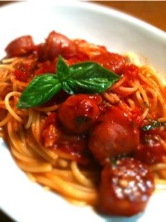 トマトとソーセージのシンプルパスタ-レシピのメイン写真