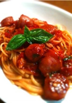 トマトとソーセージのシンプルパスタ-レシピのメイン写真
