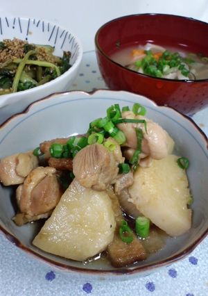 簡単！！鶏もも肉と長いもの煮物-レシピのメイン写真
