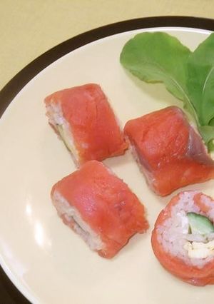 ポン酢 de スモークサーモンの巻き寿司-レシピのメイン写真