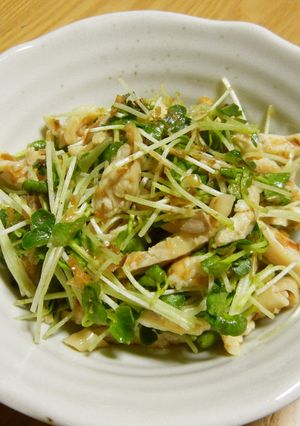 鶏皮と貝割れのおかかポン酢-レシピのメイン写真