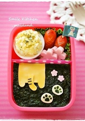 たれネコちゃんのしっぽおにぎり＊キャラ弁-レシピのメイン写真