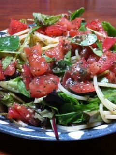 トマトとバジルのベビーリーフ冷製パスタ-レシピのメイン写真