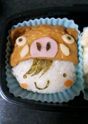 キャラ弁(いのしし帽子の男の子)-レシピのメイン写真