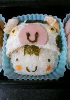 キャラ弁(牛さん帽子の男の子)-レシピのメイン写真