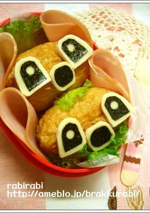 キャラ弁★稲荷寿司deスティッチ-レシピのメイン写真