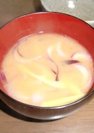 紫玉ねぎと筍のお味噌汁-レシピのメイン写真