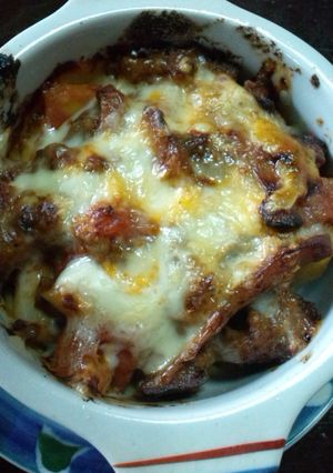 簡単!残り物ハンバーグがミートグラタンに-レシピのメイン写真