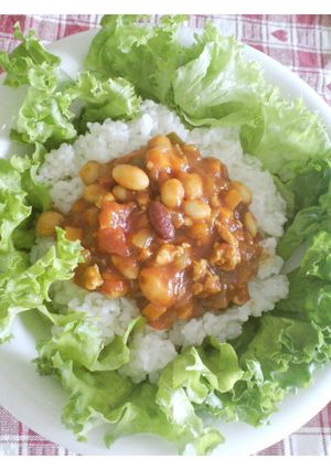 ★ゴロゴロ豆とひき肉のカレー★-レシピのメイン写真