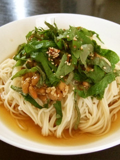 サッパリつるつる♪納豆大葉そうめん-レシピのメイン写真