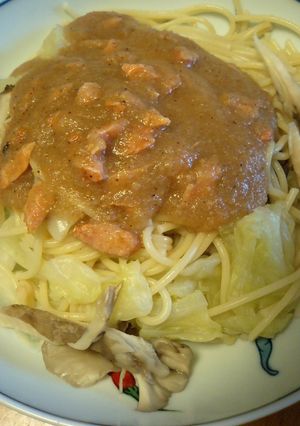 サーモンとキャベツの玄米クリームパスタ　-レシピのメイン写真