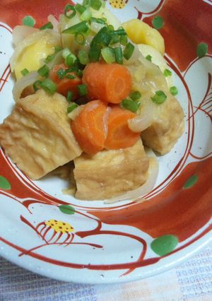 土鍋で♪厚揚げとじゃがいもの中華風煮物-レシピのメイン写真