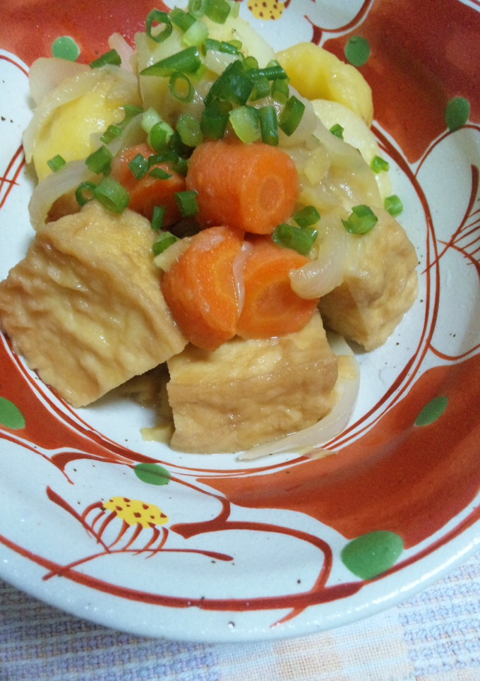 土鍋で♪厚揚げとじゃがいもの中華風煮物-レシピのメイン写真