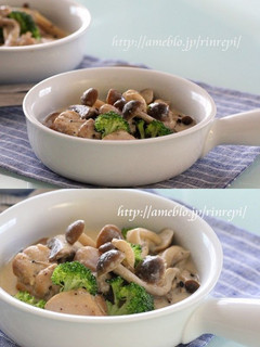 鶏肉とキノコの醤油風味のクリーム煮-レシピのメイン写真