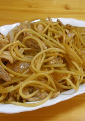 パパッと簡単♪豚肉と玉ねぎの和風パスタ-レシピのメイン写真
