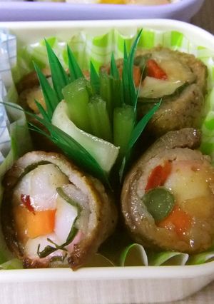お弁当に♪豚肉のカラフル巻き‥カレー味-レシピのメイン写真