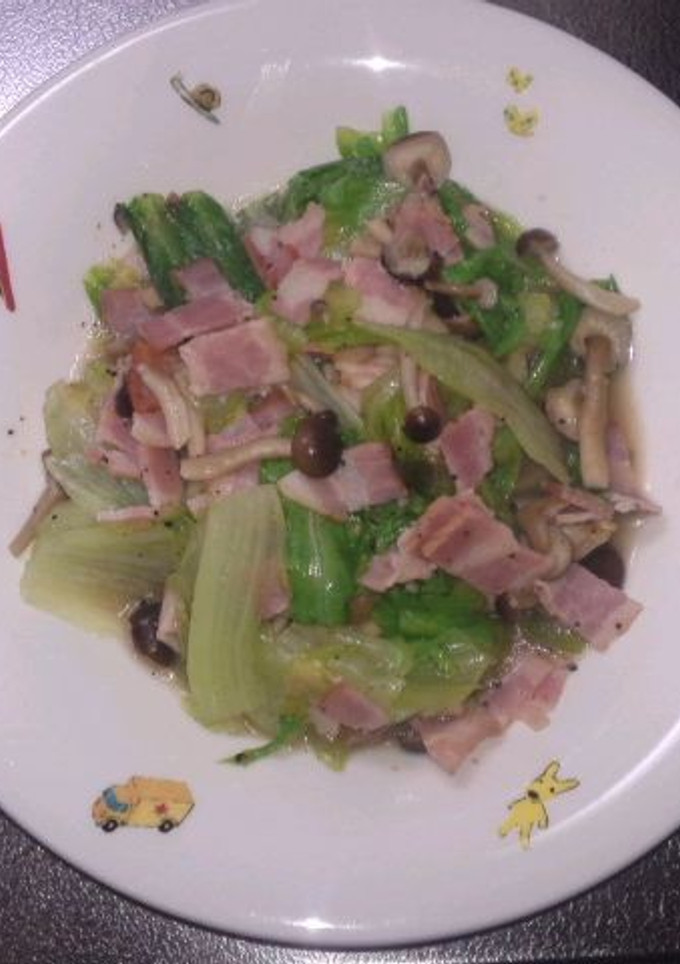 レタスとﾍﾞｰｺﾝのｼｬｷｼｬｷ炒め-レシピのメイン写真