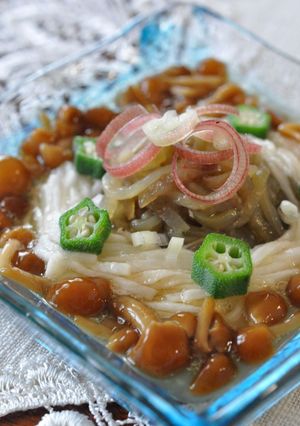 茄子と山芋のとろとろ♪~そうめん仕立て~-レシピのメイン写真
