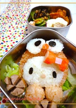 エルモ帽子のキティーちゃん*キャラ弁*-レシピのメイン写真
