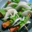 おつまみに♪大根と紫蘇で挟んだベーコン♪