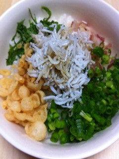 簡単 ♪♪ しらすと薬味の揚げ玉丼-レシピのメイン写真