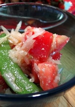 トマトとスナップえんどうのチーズマリネ-レシピのメイン写真