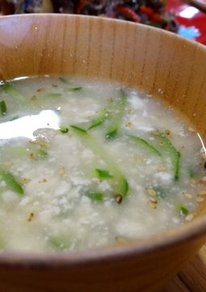 とろとろ豆腐ときゅうりの中華スープ-レシピのメイン写真